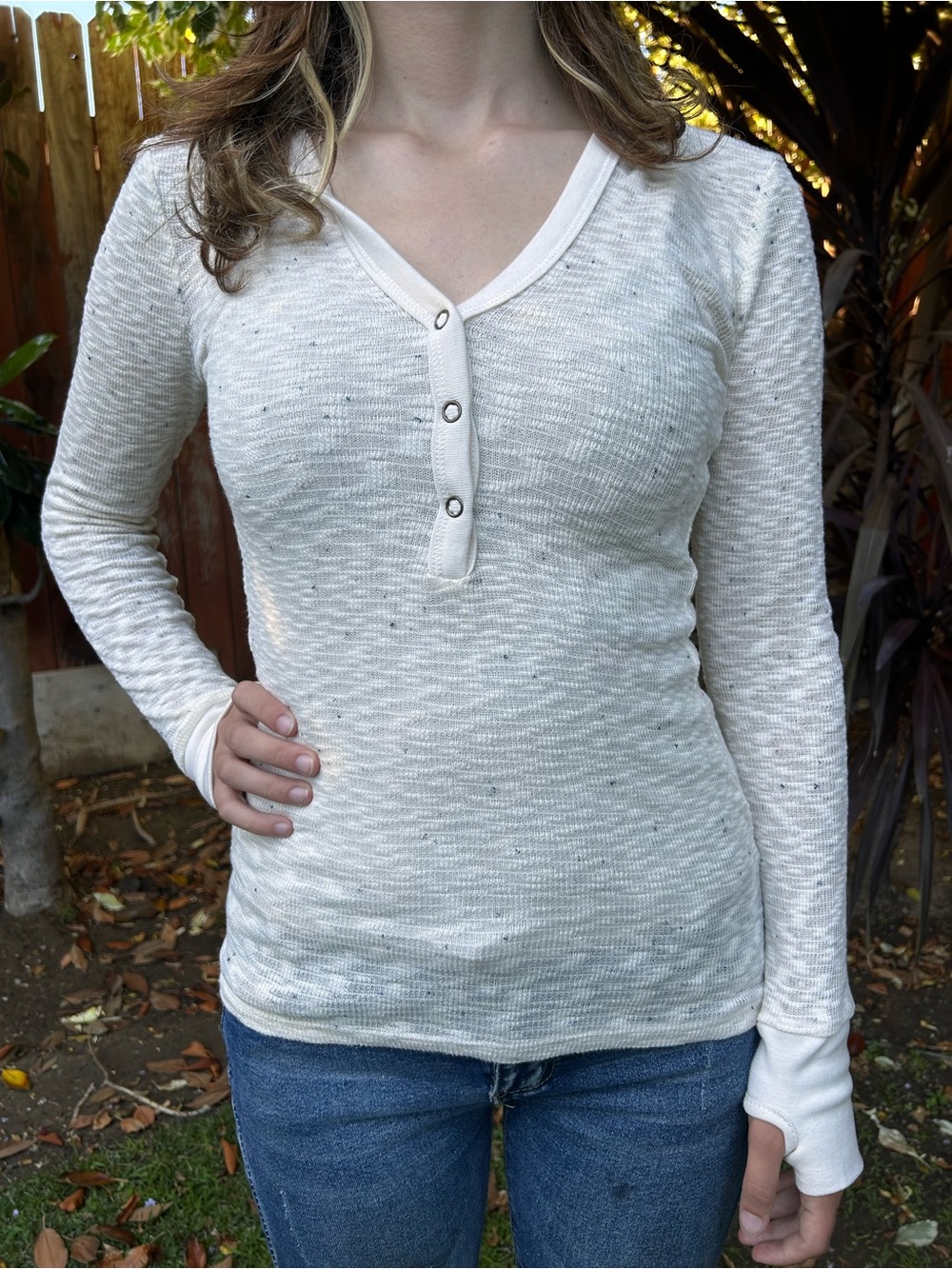 ASO twilight, Bella Swan. The original curious gypsy cream Henley with hood